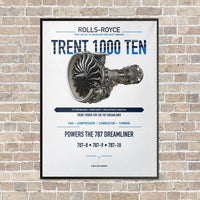 Thumbnail for TRENT 1000 TEN vertical canvas print - framed - white background