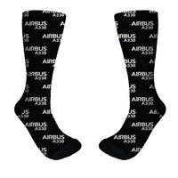 Thumbnail for Airbus A330 & Text aviation design on soft cotton blend socks.
