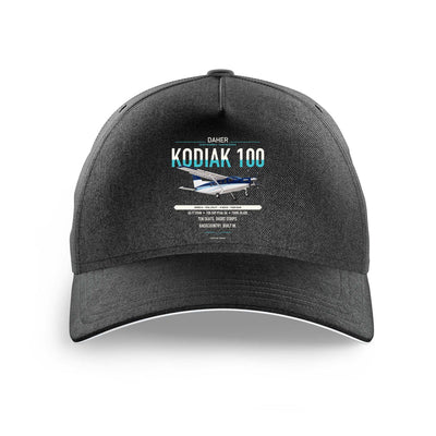 Daher Kodiak 100 Series III design on black printed hat