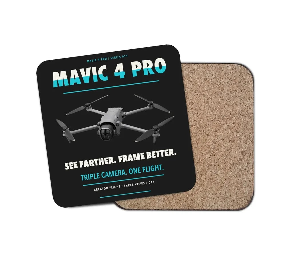 DJI Mavic 4 Pro design on black 1 piece coaster