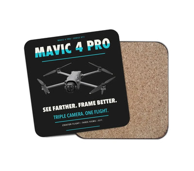 DJI Mavic 4 Pro design on black 1 piece coaster