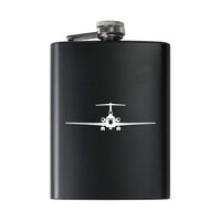 Thumbnail for Boeing 727 Silhouette aviation design on stainless hip flask, compact pocket-size flask.