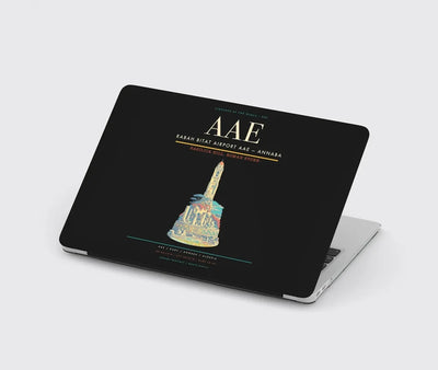 Rabah Bitat Airport (AAE) design on black MacBook case