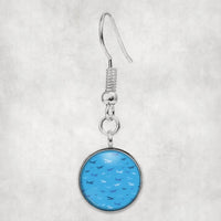 Thumbnail for Many Propellers aviation earrings, hypoallergenic alloy body with engraved detail.