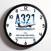 Thumbnail for Airbus A321P2F design on white framed wall clock