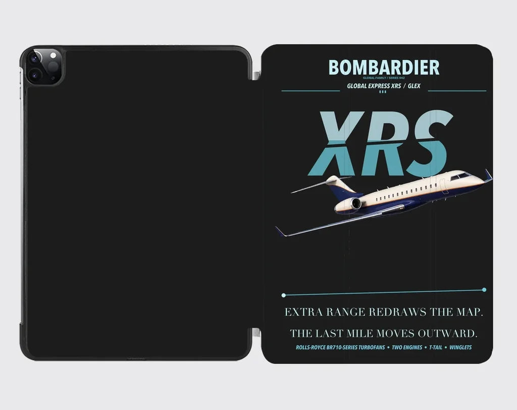 Bombardier Global Express XRS design on black ipad tablet case
