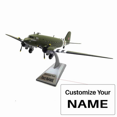 Side view of 1/100 Douglas C-47 Skytrain Military Transport Aircraft Airplane Model aviation military aircraft model in dieca.
