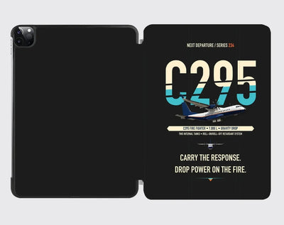 Airbus C295 Firefighter design on black ipad tablet case