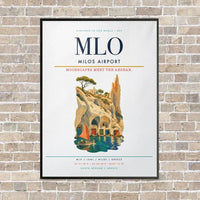 Thumbnail for Milos Airport MLO vertical canvas print - framed - white background