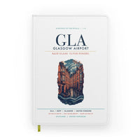 Thumbnail for Glasgow Airport (GLA) design on white notebook