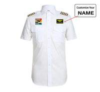 Thumbnail for Husband & Dad & Pilot & Legend aviation design printed on crisp poplin cotton pilot uniform shirt.