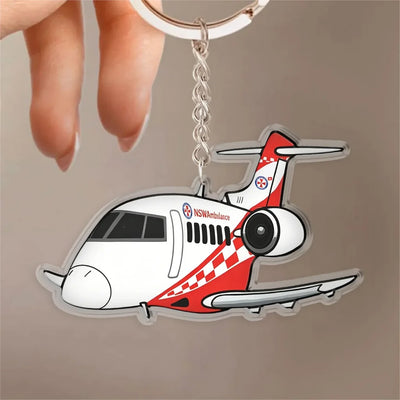 NSW Air Ambulance Pilatus PC-24 Design Acrylic Keychain
