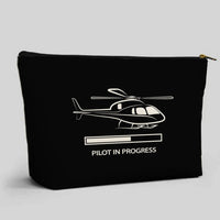 Thumbnail for Pilot In Progress (Helicopter) aviation print zipper pouch, durable polyester.