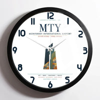 Thumbnail for Monterrey International Airport (MTY) design on white framed wall clock