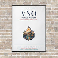 Thumbnail for Vilnius Airport VNO vertical canvas print - framed - white background