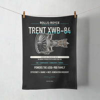 Thumbnail for TRENT XWB-84 design on black towel
