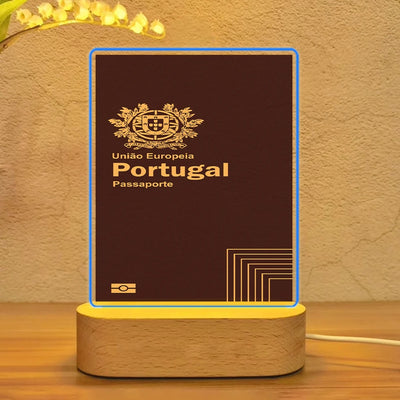 Portugal Passport aviation art night lamp in premium acrylic with LED.