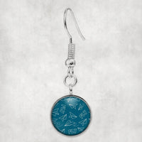 Thumbnail for Side view of Paper Airplane & Fly Green aviation earrings in hypoallergenic alloy, polished finish.