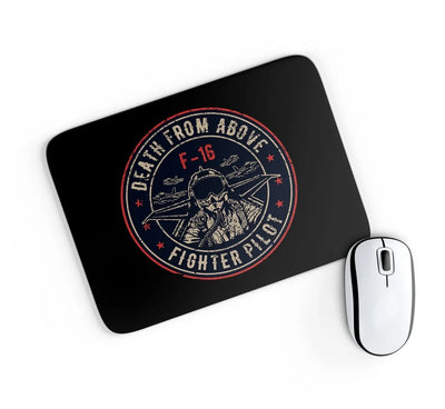 Fighter Jet 16 - Death From Above aviation design on neoprene with anti-slip base mouse pad.