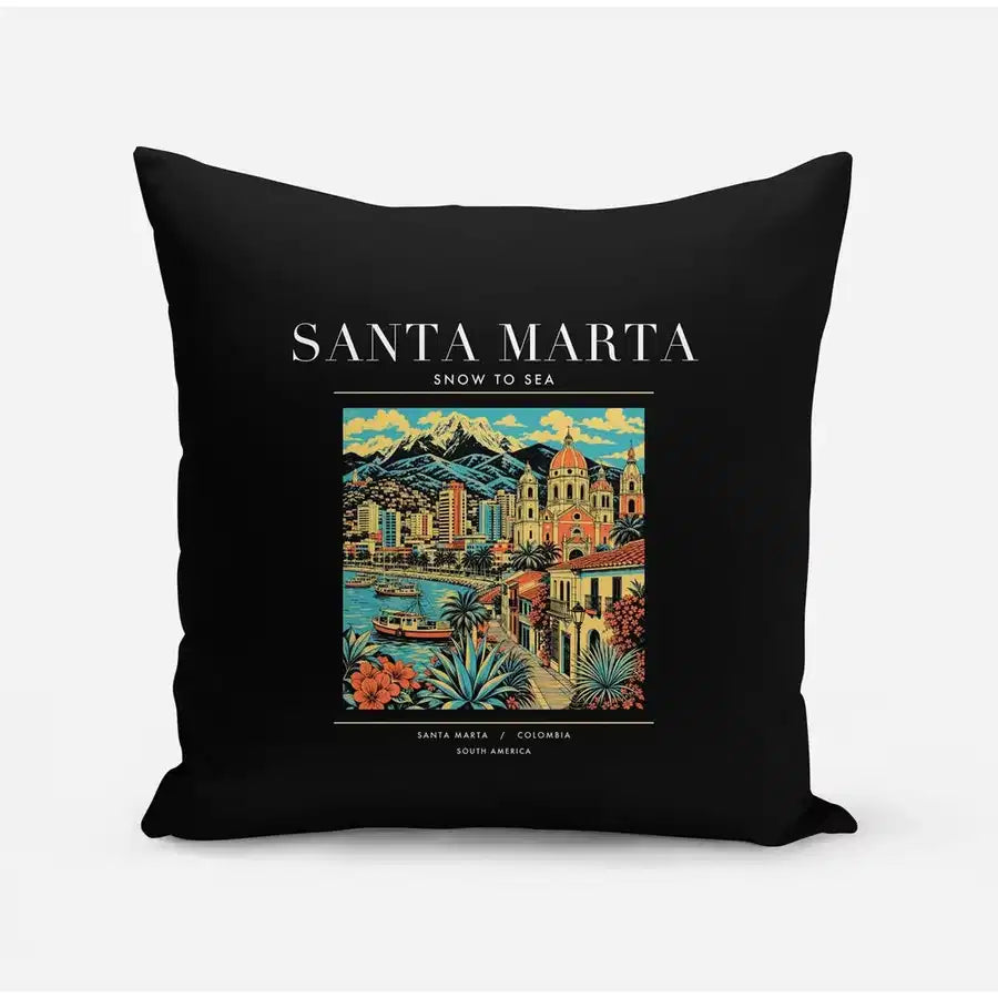 SANTA MARTA - Poster - Pillow - Black