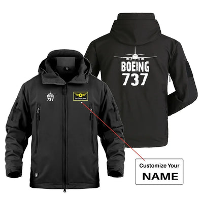 Boeing 737 & Plane Military Jackets (Customizable) aviation design printed on heavy cotton shell with field-style pockets mil.