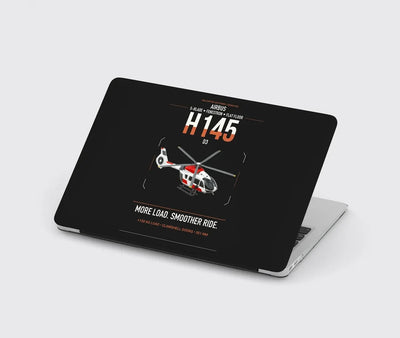 Airbus H145 D3 design on black MacBook case