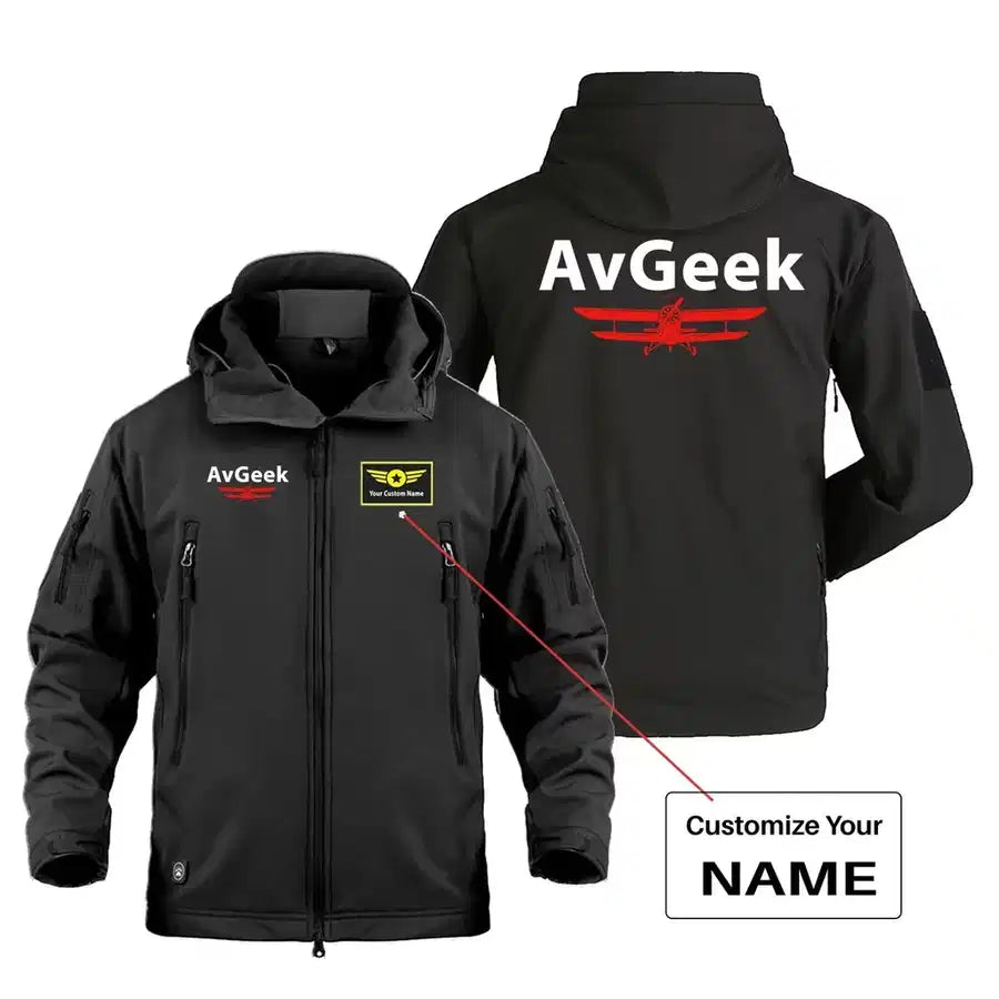 Avgeek Military Jackets (Customizable) aviation design printed on heavy cotton shell with field-style pockets military jacket.