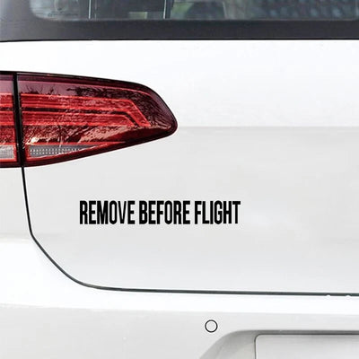 Remove Before Flight 2 Car aviation design car sticker in weather-resistant vinyl.