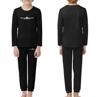 Thumbnail for Piper PA28 Silhouette Plane children pajamas - Black