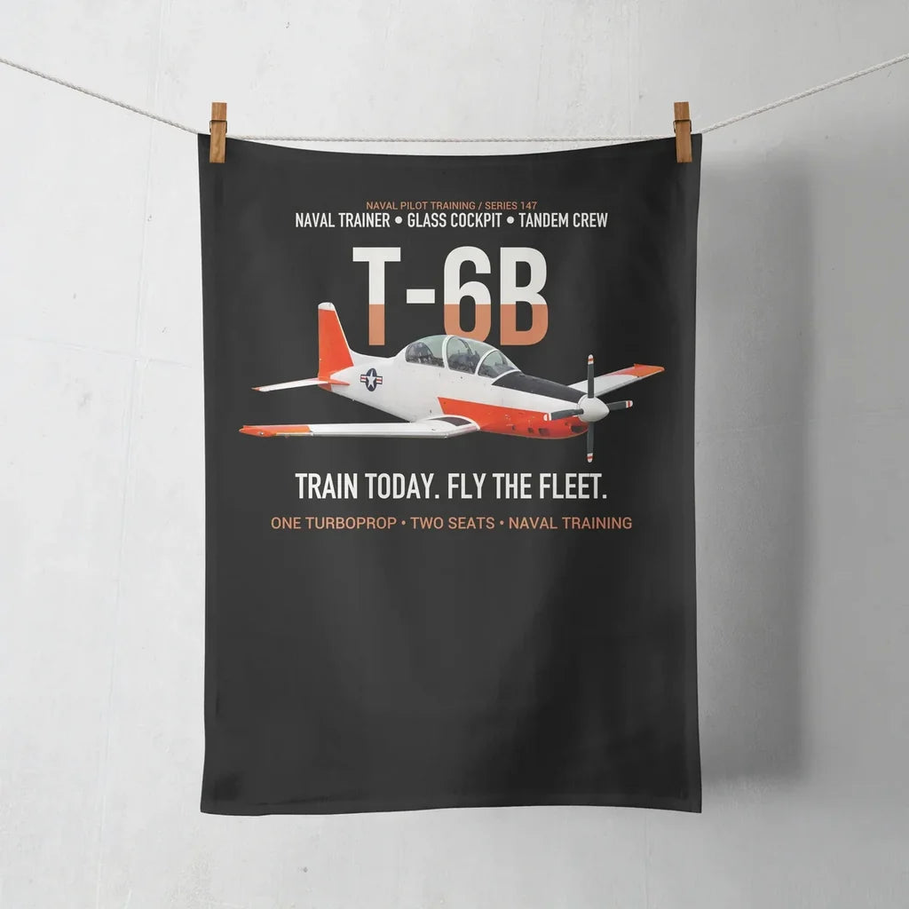 T-6B Texan II Naval Aviator Training design on black towel