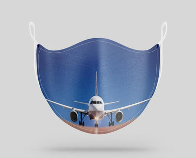 Face to Face with Airbus A320 aviation face mask in breathable cotton blend.