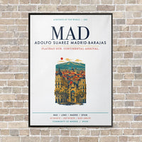 Thumbnail for Adolfo Suarez Madrid-Barajas Airport MAD vertical canvas print - framed - white background