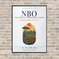 Thumbnail for Jomo Kenyatta International Airport Nairobi NBO vertical canvas print - framed - white background