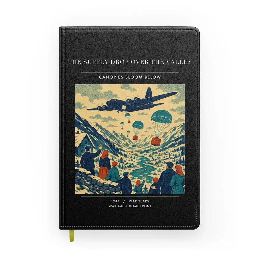 VINTAGE G4512 - The Supply Drop Over The Valley - Designed Notebooks design on black