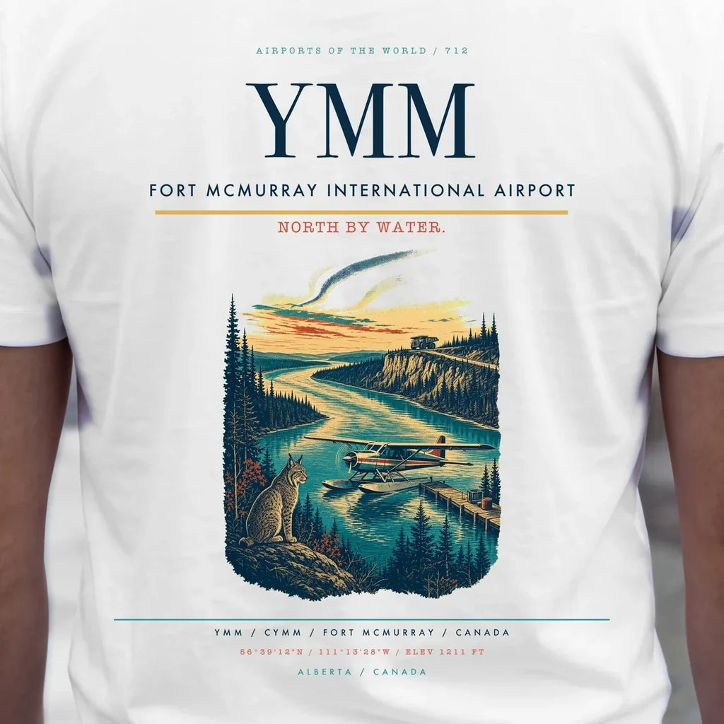Fort McMurray International Airport (YMM) double-side t-shirt design close-up cover