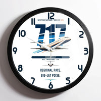 Thumbnail for Boeing 717-200 design on white framed wall clock