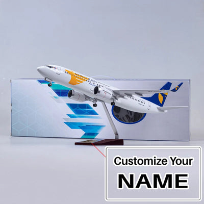 Side view of Mongolian Airlines Boeing 737-800 Airplane Model (1/84 Scale - 47CM) aviation LED model airplane in diecast meta.