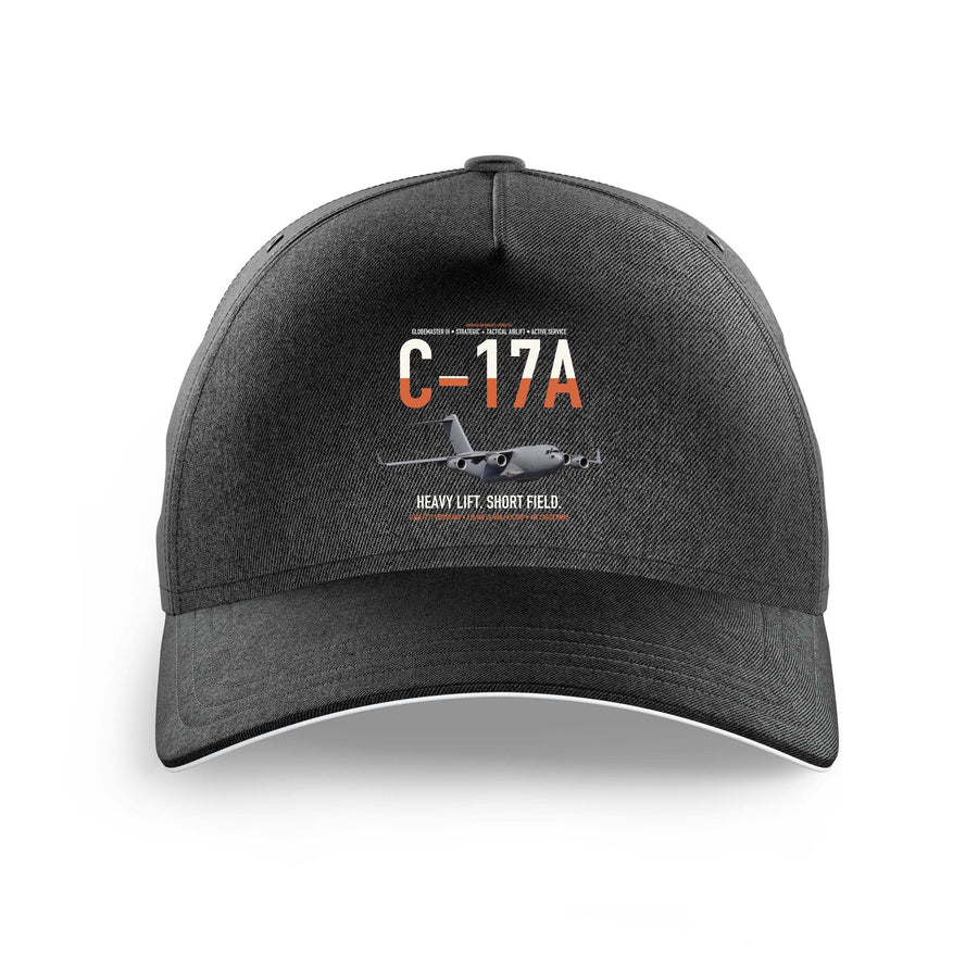 C-17A Globemaster III design on black printed hat