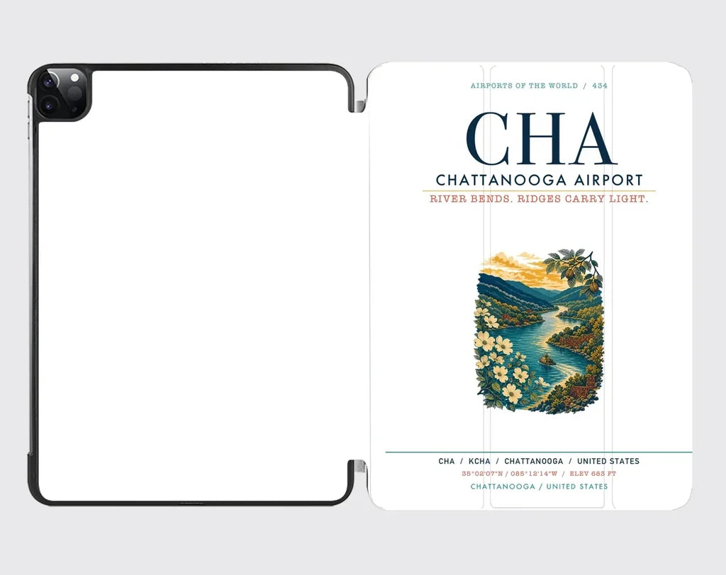 Chattanooga Airport (CHA) design on white ipad tablet case