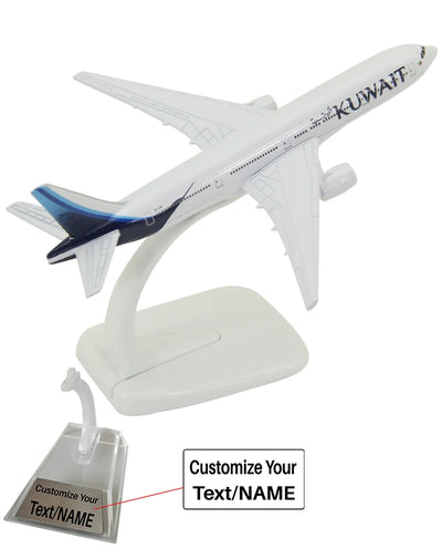 Side view of Kuwait Airways Boeing 777 Airplane Model (16CM) aviation 16-18cm scale model aircraft in diecast metal.