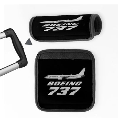 The Boeing 737 Neoprene aviation print luggage handle cover, soft silicone.