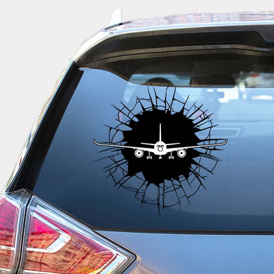 Airbus A350 Silhouette Car aviation design car sticker in weather-resistant vinyl.