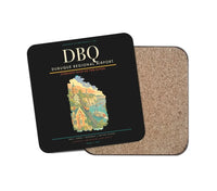 Thumbnail for Dubuque Regional Airport (DBQ) design on black 1 piece coaster