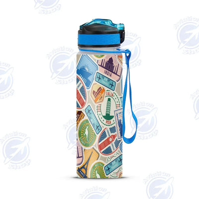 Travel Stickers Sports aviation design on sport kettle, insulated bottle with sport spout.