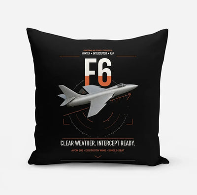 Hawker Hunter F6 design on black pillow