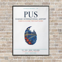 Thumbnail for Gimhae International Airport Busan PUS vertical canvas print - framed - white background