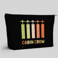 Thumbnail for Colourful Cabin Crew aviation design zipper pouch, durable polyester construction.