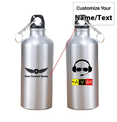 AV8R 2 aviation design on thermos, vacuum-insulated.