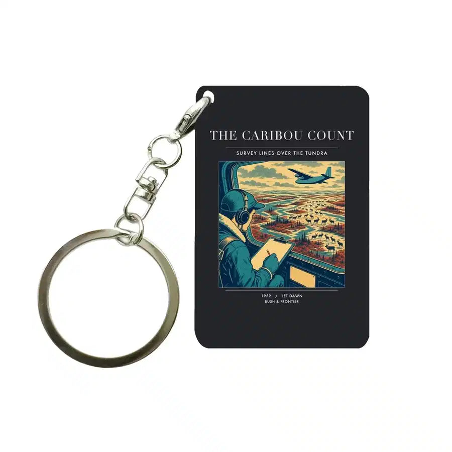 VINTAGE G4198 - The Caribou Count - Designed Key Chain design on black