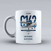 Thumbnail for Cessna 162 Skycatcher design on white ceramic mug, double-side print